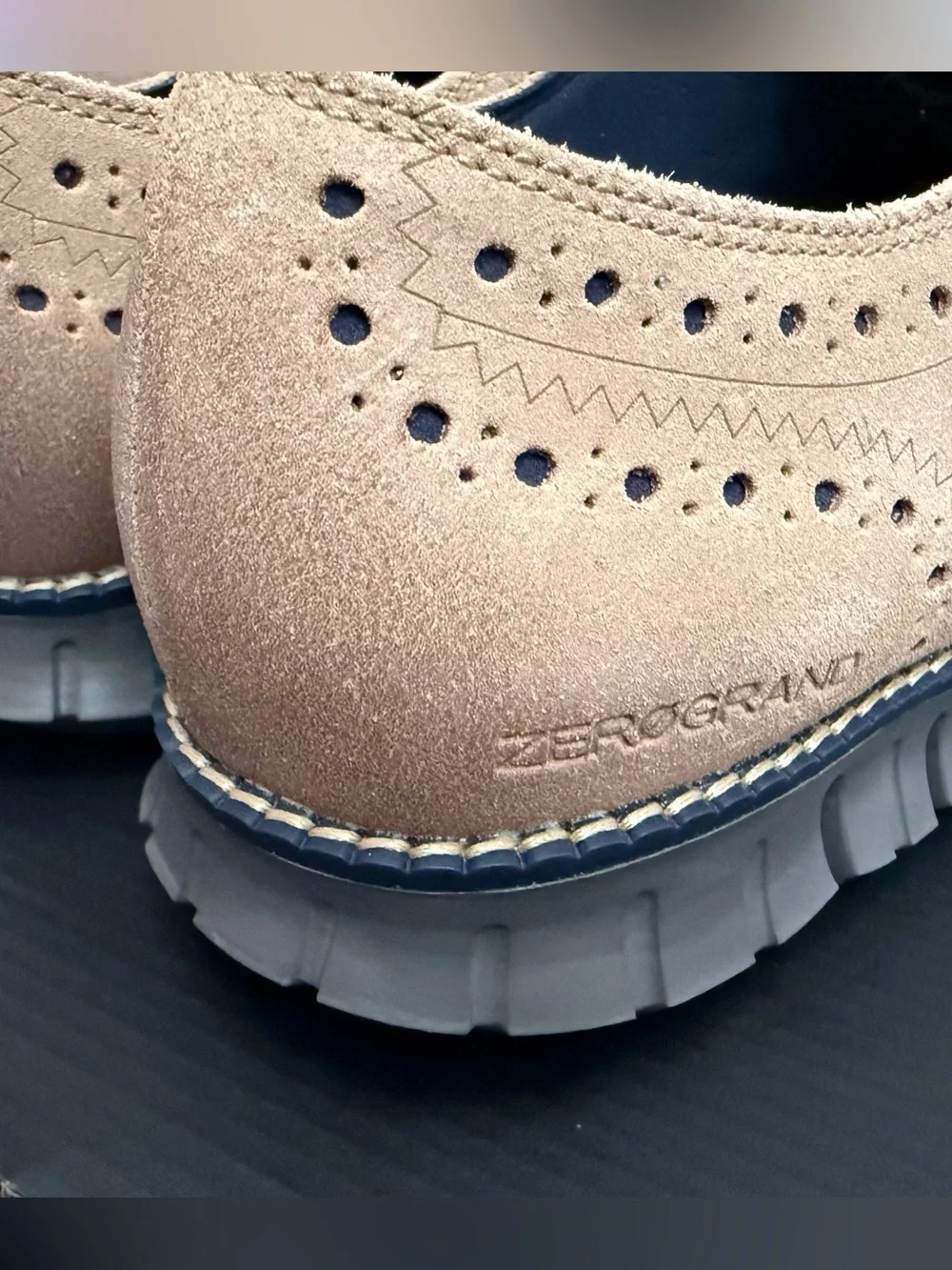 Cole Haan Zerogrand Wingtip Ox - Birch/Charcoal Grey - Size 9